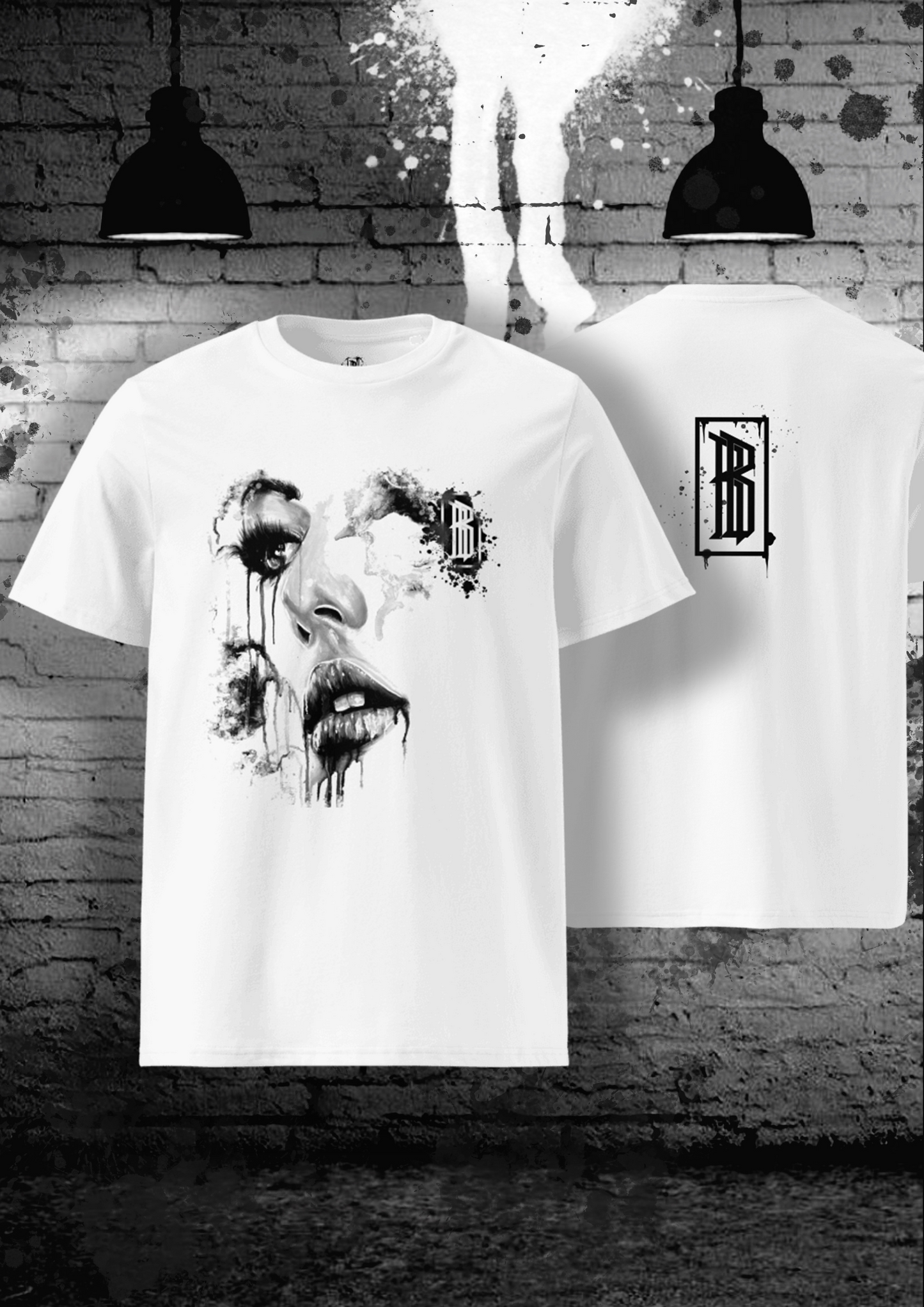T-Shirt Weinendes Frauengesicht